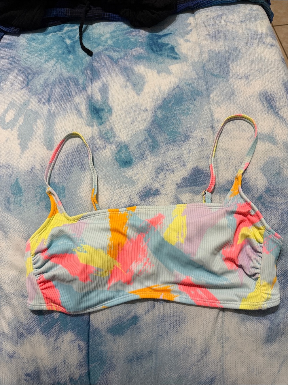 wild fable Multicolor Pastel Brushstroke Crop Top